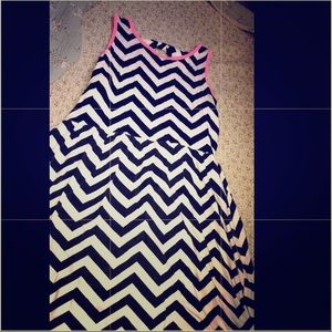 Chevron Print Summer Dress With Bow Detail